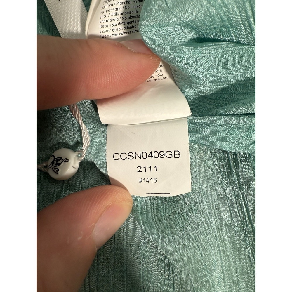 Cupshe Teal Floral-Texture Maxi Dress – Size M – Flowy Beach/Resort Style - Picture 5 of 5